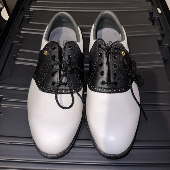 FootJoy Other - Vintage FootJoy Oxford Lace Up Golf Shoes, Black White Mens 12M